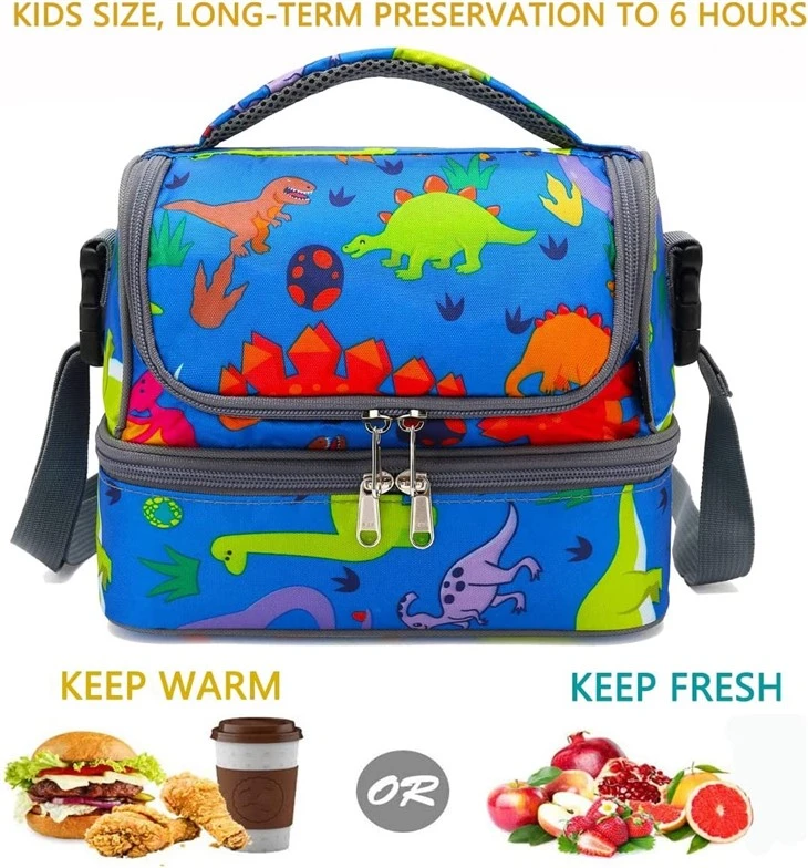 Kids Double Decker Cooler Insulated Lunch Bag